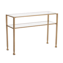 Load image into Gallery viewer, Glass Console Table With Shelves - Clear / Gold
