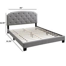Load image into Gallery viewer, Button Tufted Bed With Nailhead Trim
