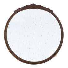 Load image into Gallery viewer, 30" Crowned Top Antiqued Glass Framed Accent Mirror - Brown
