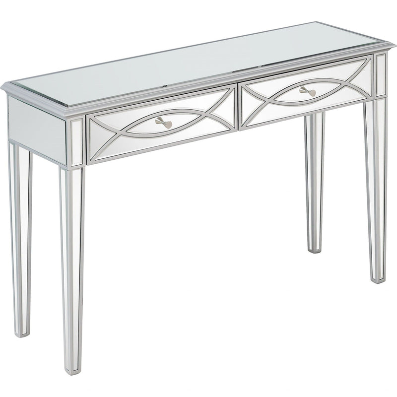 Glass Mirror Console Table - Silver