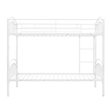 Load image into Gallery viewer, Twin Over Twin Metal Bunk Bed,Divided into Two Beds(White){OLD SKU:MF280424AAK}
