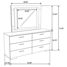 Load image into Gallery viewer, Dulcey - 6 Drawer Dresser With LED Mirror - Gloss White
