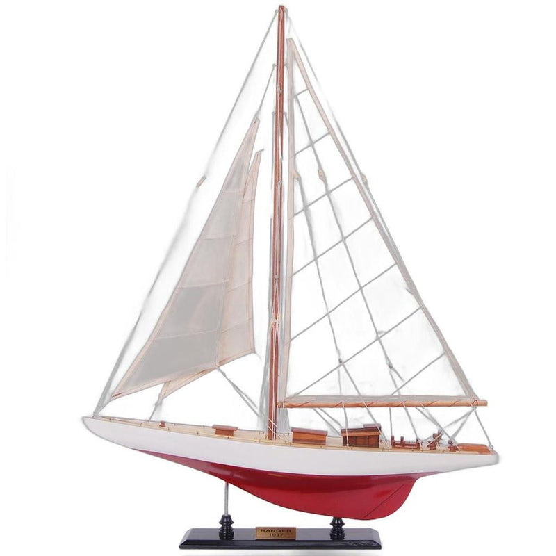 Hand Painted Model Boat (624678) - Beige / Red