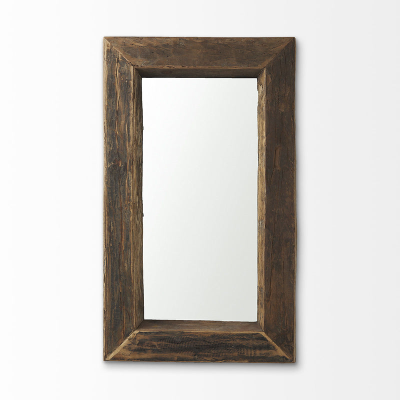 Solid Wood Framed Accent Mirror (729162) - Brown