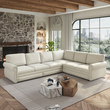 Load image into Gallery viewer, L-Shaped Sofa Couch With Pull Out Bed With Nailhead Trim &amp; Rolled Arm

