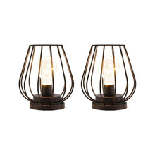 Load image into Gallery viewer, Geometric Cage Cordless Desk Lamps (Set of 2) - Black
