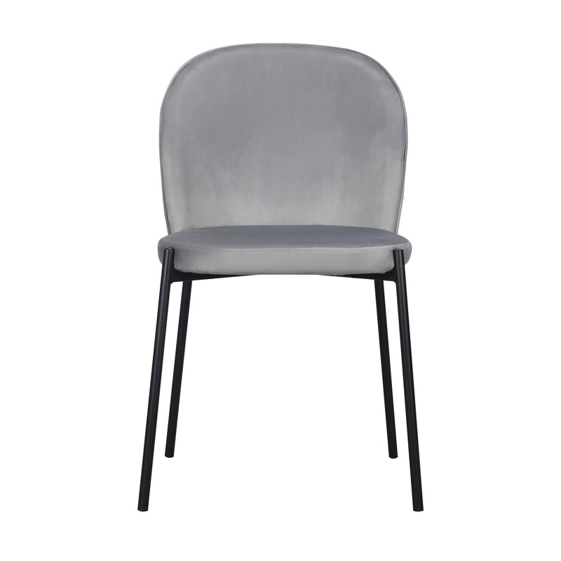 Upholstered Velvet Dining Side Chair (Set of 2) - Gray