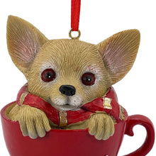 Load image into Gallery viewer, Dog Christmas Figurine - Brown / Red
