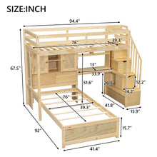 Load image into Gallery viewer, Loft Bed With Built In Desk And Staircase
