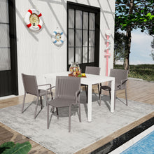 Load image into Gallery viewer, 4 Modern Stackable Armchair Matched With Long Table
