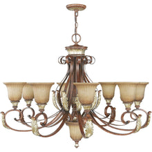 Load image into Gallery viewer, Nine Light Metal Dimmable Chandelier With Shades - Bronze
