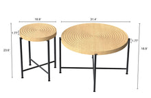 Load image into Gallery viewer, Coffee And End Table Set Waterproof Cover, Distressed Cylindrical Design, Legs Classic Rustic Charm (Set of 2)
