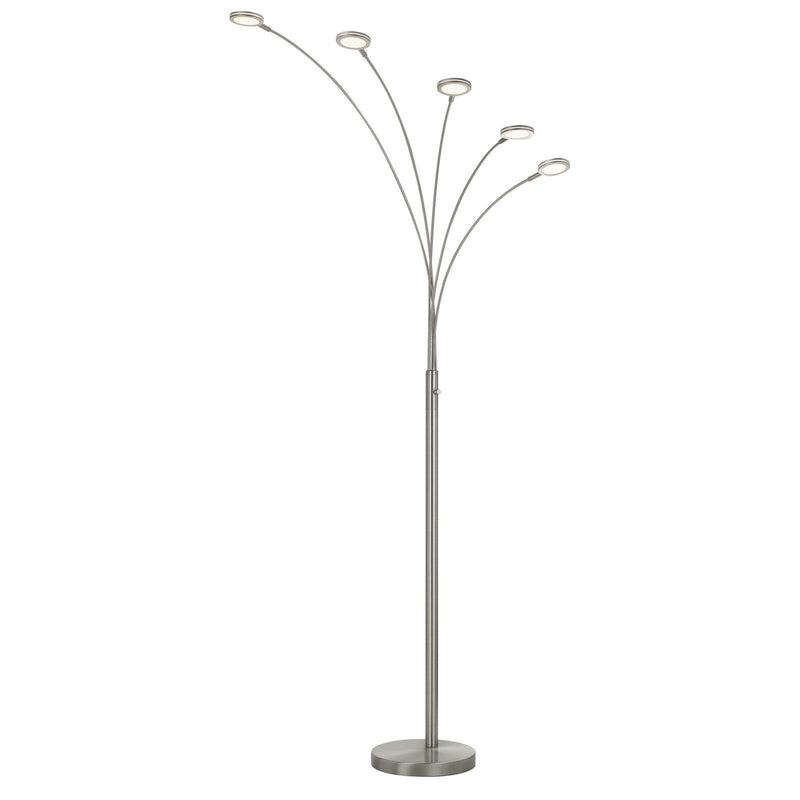 Five Light LED Arc Floor Lamp - Nickel