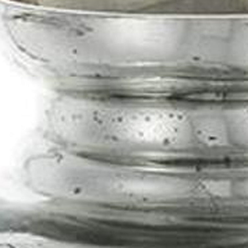Etched Floral Round Table Vase - Antiqued Silver