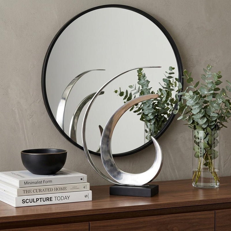 Buffed Tabletop Sculpture - Black / Silver