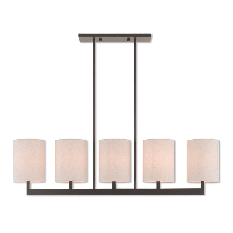 22" 5-Light Dimmable Chandelier With Shades - Bronze