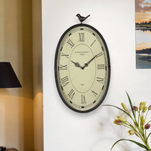 Load image into Gallery viewer, Oval Bird Analog Wall Clock - Gunmetal
