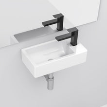 Load image into Gallery viewer, Modern Ceramic Rectangle Wall Mount Bathroom Sink With Single Faucet Hole
