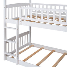 Load image into Gallery viewer, Twin Over Twin Bunk Bed with Slide, House Bed with Slide, White(OLD SKU: LT000213AAK)
