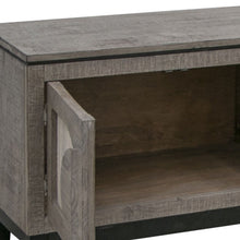Load image into Gallery viewer, Solid Wood Cabinet Enclosed Storage Distressed TV Stand - Gray
