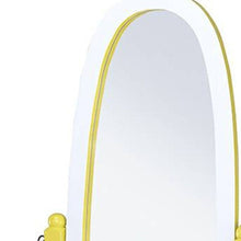 Load image into Gallery viewer, 59" Oval Solid Wood Framed Freestanding Cheval Mirror - Yellow
