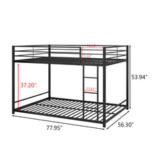 Load image into Gallery viewer, Metal Bunk Bed Full Over Full, Bunk Bed Frame with Safety Guard Rails, Heavy Duty Space-Saving Design, Easy Assembly Black
