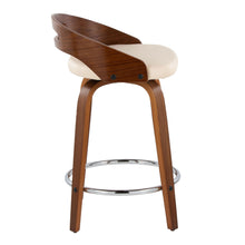Load image into Gallery viewer, Cassis - Mid-Century Modern Fixed Height Counter Stool With Swivel (Set of 2) - Beige / Walnut
