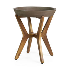 Load image into Gallery viewer, Yukon - Contemporary Side Table With Lightweight Concrete Top And Acacia Wood Frame - Gray
