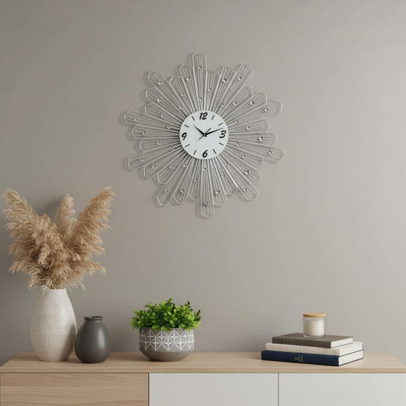 Silent Analog Novelty Wall Clock (626536) - Silver / White