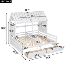Load image into Gallery viewer, House Platform Beds With 2 Drawers, Side By Side Design
