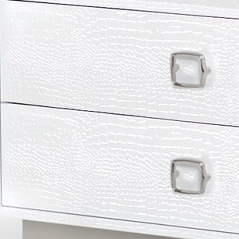 15.7" x 12.7" x 18.6" Two Drawer Nightstand - White