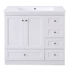 Load image into Gallery viewer, Shaker Free Standing Bathroom Vanity Cabinet With Sink, Soft Close Drawers, Soft Close Doors
