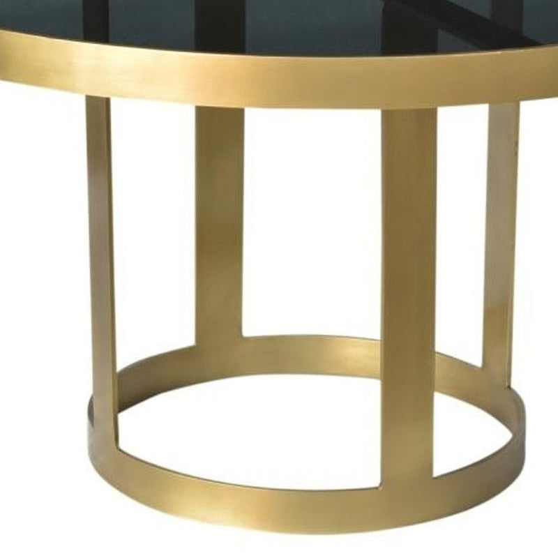 Round Modern Coffee Table - Black And Gold