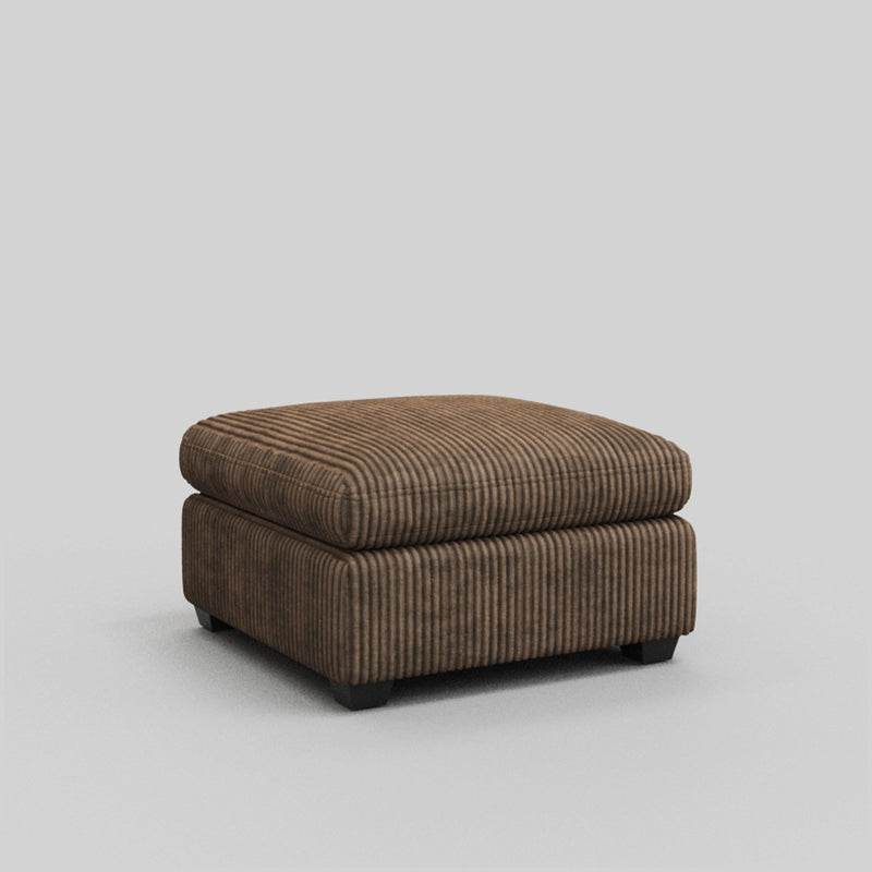 Corduroy Footstool - Brown / Black
