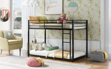 Load image into Gallery viewer, Twin over Twin Metal Bunk Bed, Low Bunk Bed with Ladder, Black(OLD SKU:WF282465AAB)
