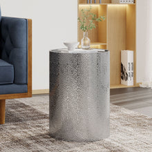 Load image into Gallery viewer, Modern Round Accent Table With Hammered Surface
