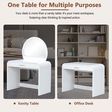 Load image into Gallery viewer, Makeup Vanity Table With Mirror Touch Screen Lighted Mirror, Dressing Table With Drawer For Bedroom - White
