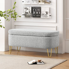 Load image into Gallery viewer, Upholstered Oval Storage Bench For Living Room

