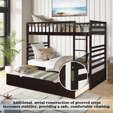 Load image into Gallery viewer, Orisfur. Twin Bunk Beds for Kids with Safety Rail and Movable Trundle bed
