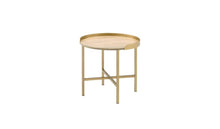 Load image into Gallery viewer, Manufactured Wood And Metal Round End Table - Gold And Oak

