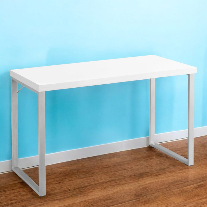 24" Computer Desk - White And Silver