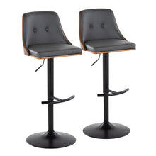 Load image into Gallery viewer, Gianna - Mid Century Modern Adjustable Barstool, Swivel With Rounded T Footrest (Set of 2)
