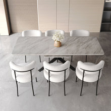 Load image into Gallery viewer, Extendable Dining Table Set With Curved Backrest Upholstered Chairs
