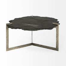 Load image into Gallery viewer, Stone And Iron Free Form Distressed Coffee Table - Black And Gold
