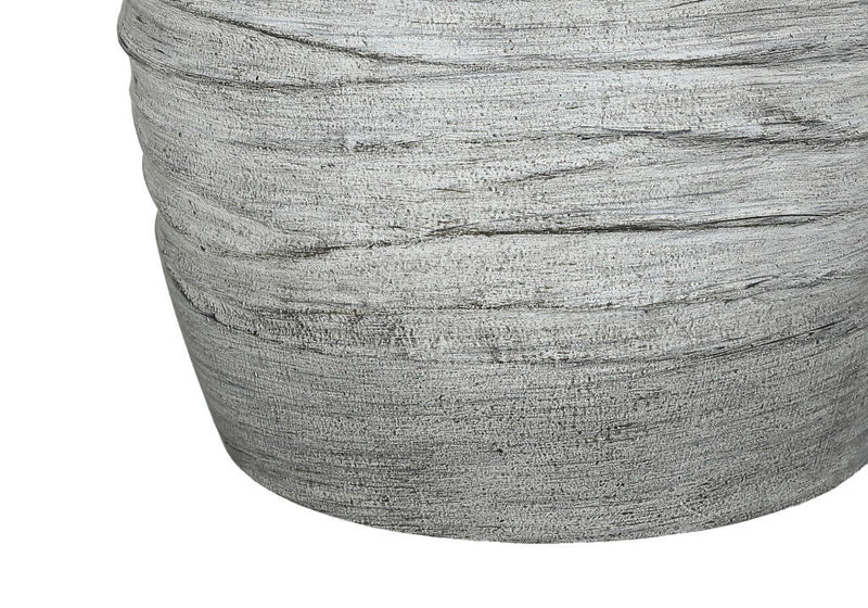 Cylinder Table Lamp With Ivory Drum Shade - Gray