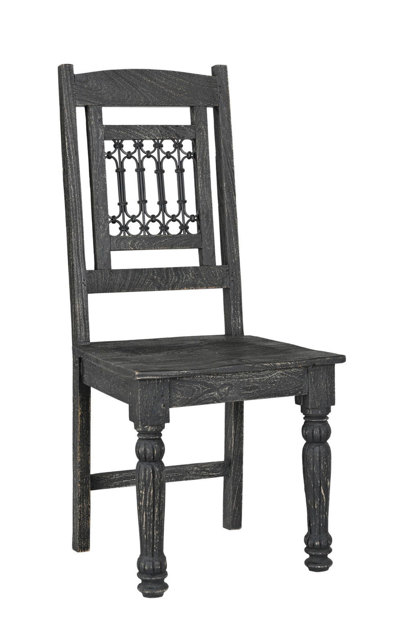 Wood Slat Back Dining Side Chairs (Set of 2) - Black