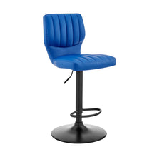 Load image into Gallery viewer, Swivel Adjustable Height Bar Chair - Blue / Black
