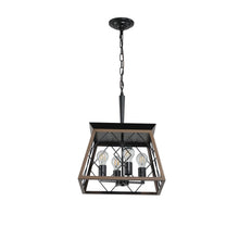 Load image into Gallery viewer, 4 Light Metal Chandelier With Shades - Black
