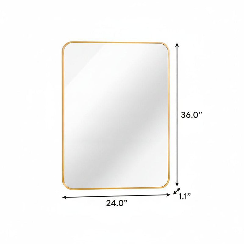Aluminum Framed Bathroom Vanity Mirror (756096) - Gold