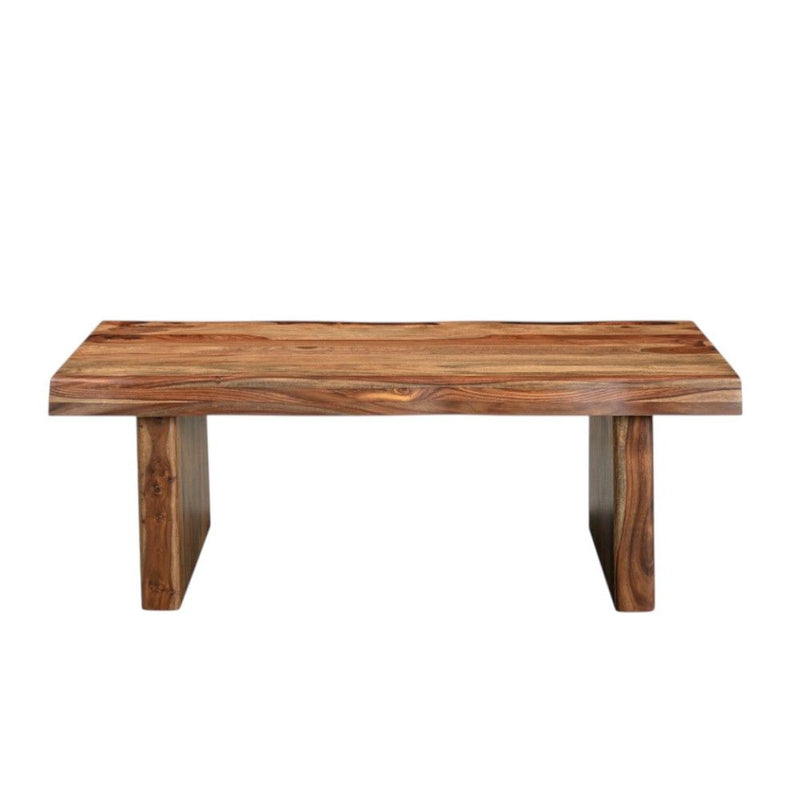 51" Solid Wood Live Edge Coffee Table - Brown